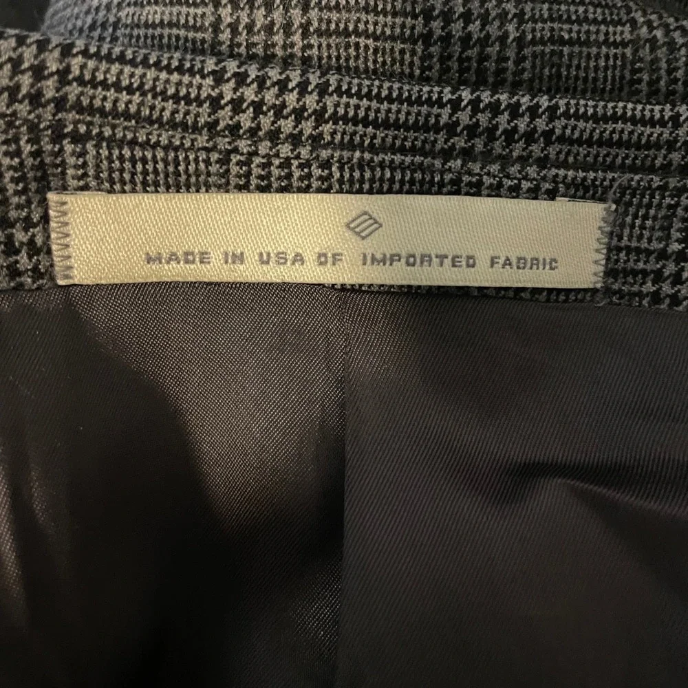 Joseph Abboud Nordstrom Men's 44L Grey Glen Plaid 100% Wool 3-Button Blazer Coat